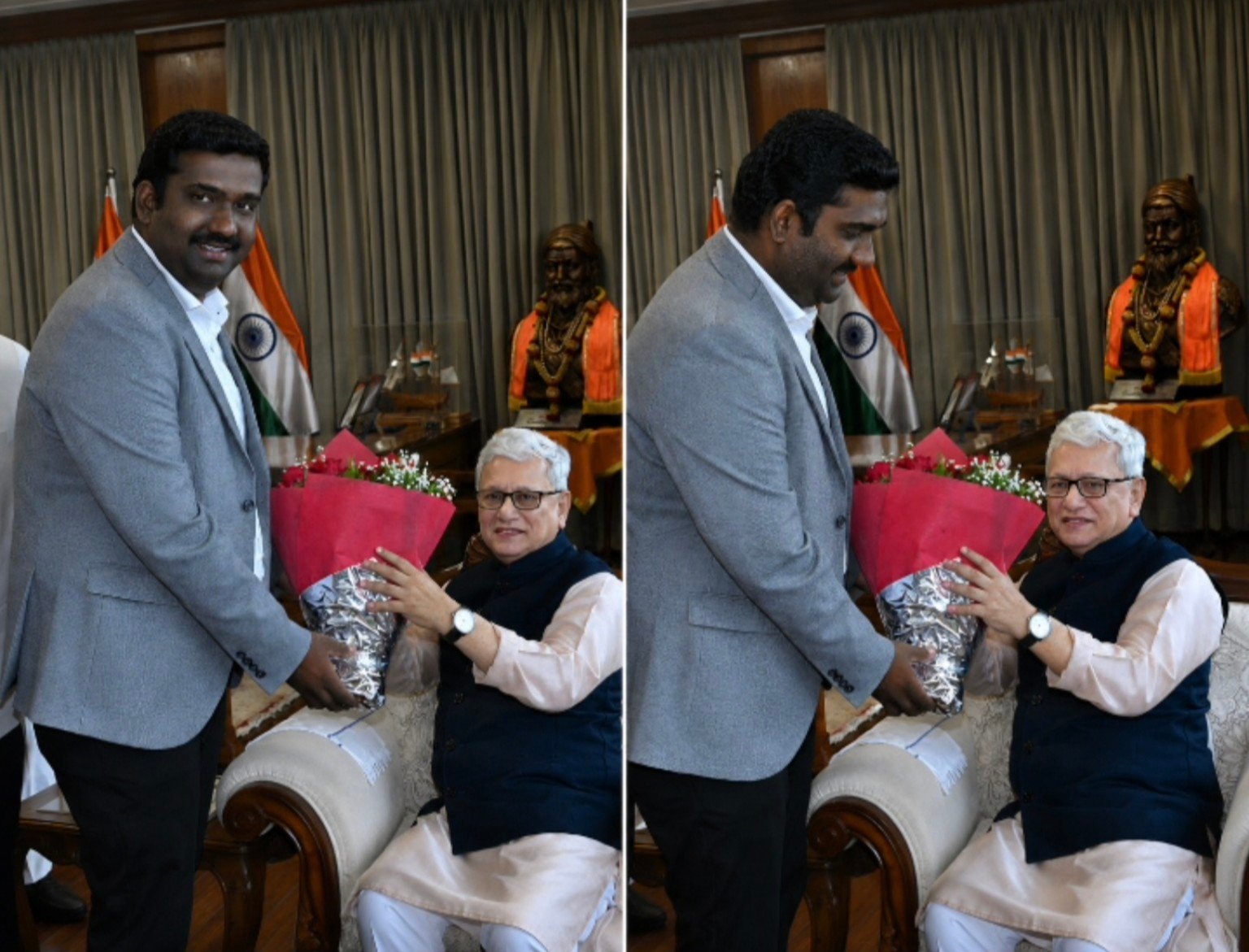 Professional engagement photograph at the office of the Governor of Maharashtra